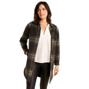 Faherty Cornwall Quinn Plaid Shirt Jacket Size Large Women’s Winter Cozy Wool
